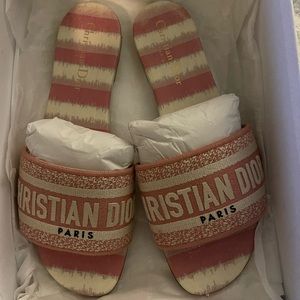 Dior sandals used/worn 100% authentic size 38 white and pink